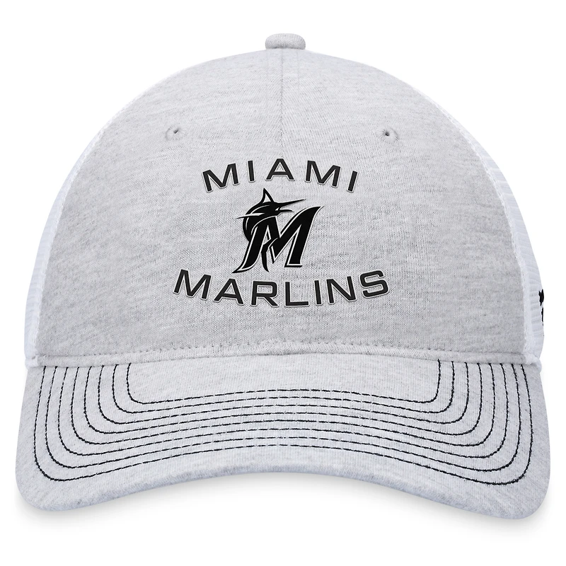 Men's Fanatics Gray Miami Marlins Trucker Adjustable Hat