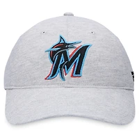 Casquette réglable avec logo Miami Marlins Fanatics gris chiné pour hommes