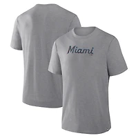 T-shirt Fanatics Heather Gray Miami Marlins Play Tribute Tri-Blend pour homme