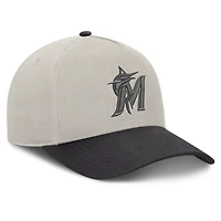 Casquette ajustable Wonder A-Frame Miami Marlins pour homme, couleur pierre/graphite, de la marque Fanatics.
