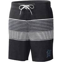 Short de bain Miami Marlins Coastline Volley G-III Sports by Carl Banks pour homme Noir