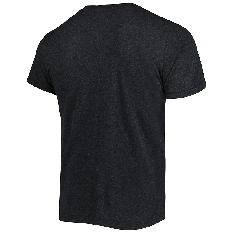 Men's Homage Charcoal Miami Marlins Hand-Drawn Logo Tri-Blend T-Shirt