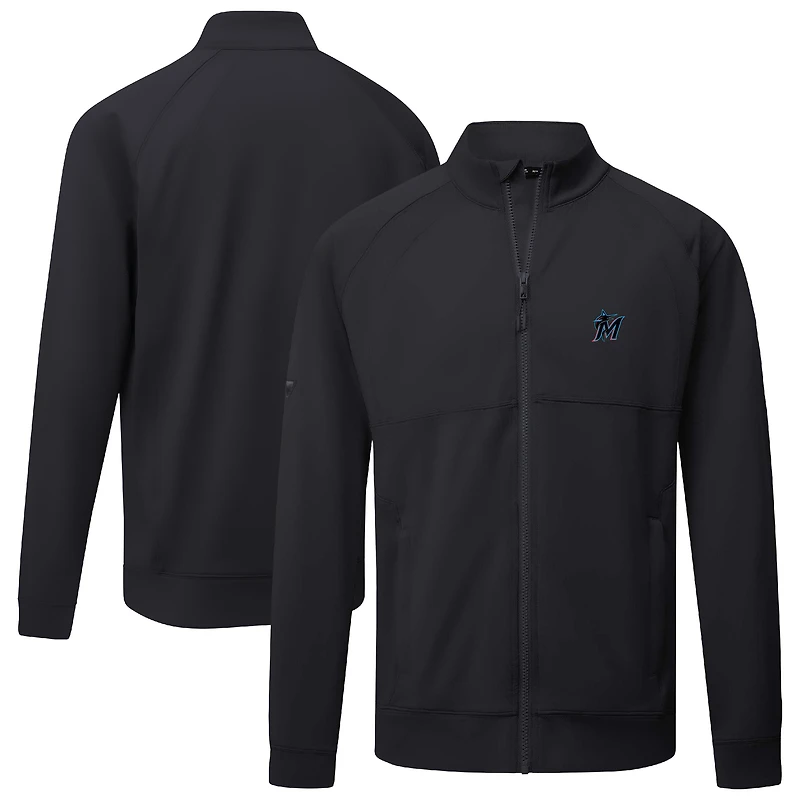 Veste entièrement zippée noire Miami Marlins Form Insignia 2.0 pour homme Levelwear
