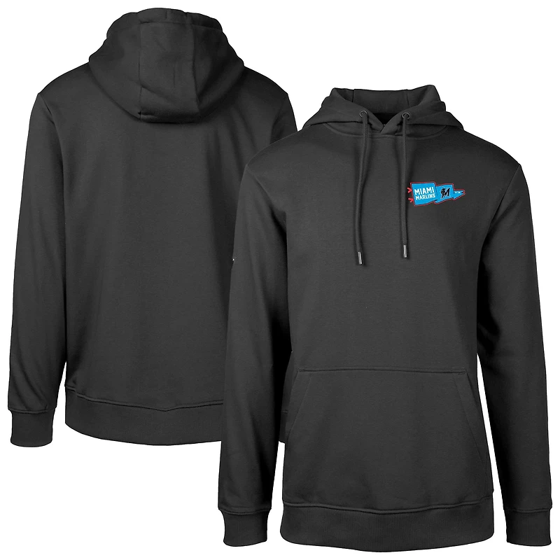 Men's Levelwear Black Miami Marlins Podium Rafters Pullover Hoodie