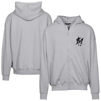 Sweat à capuche entièrement zippé surdimensionné motif camouflage numérique Uphill pour homme, gris