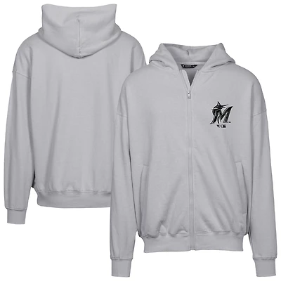 Sweat à capuche entièrement zippé surdimensionné motif camouflage numérique Uphill pour homme, gris