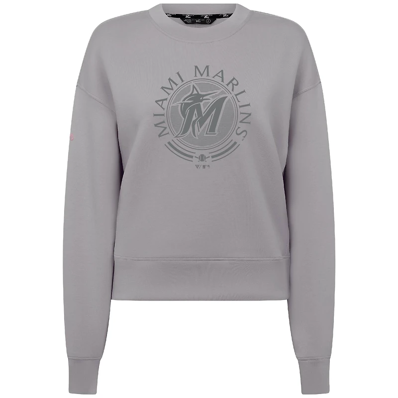 Men's Levelwear Gray Miami Marlins Sponge Pullover Sweatshirt