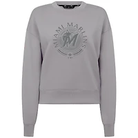 Men's Levelwear Gray Miami Marlins Sponge Pullover Sweatshirt