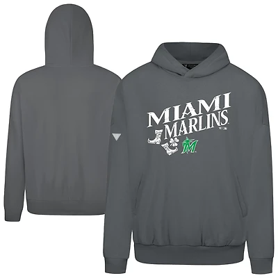 Men's Levelwear  Gray Miami Marlins St. Patrick's Day Pullover Hoodie