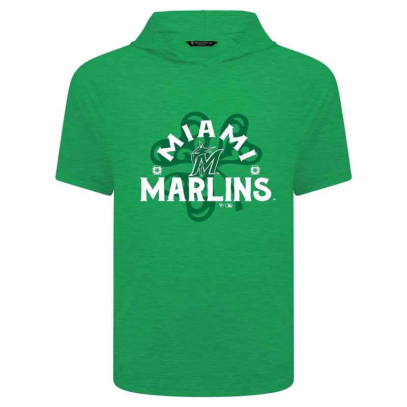 Men's Levelwear Green Miami Marlins St. Patrick's Day Phase Shamrock Short Sleeve T-Shirt Hoodie