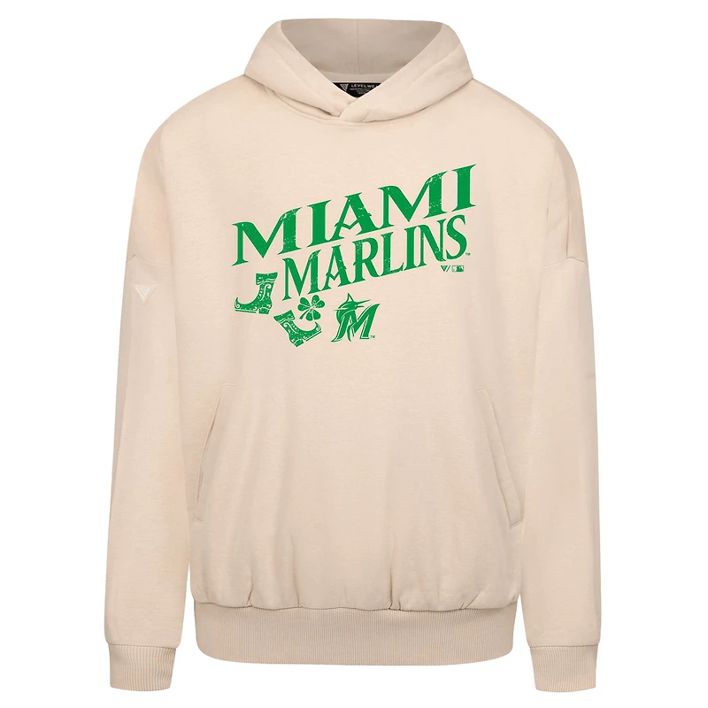 Sweat à capuche kaki Miami Marlins St. Patrick's Day pour homme Levelwear