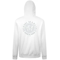 Men's Levelwear White Miami Marlins Podium Grain Pullover Hoodie