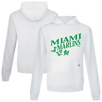 Men's Levelwear White Miami Marlins St. Patrick's Day Relay Boots Pullover Hoodie