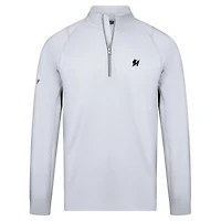 Men's Levelwear White Miami Marlins Theory Insignia 2.0 Quarter-Zip Pullover Top