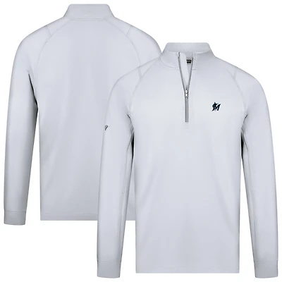 Men's Levelwear White Miami Marlins Theory Insignia 2.0 Quarter-Zip Pullover Top
