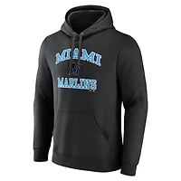 Men's Logo Athletic Black Miami Marlins Heart & Soul Hoodie