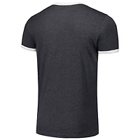 Men's Majestic Threads Black Florida Marlins Ringer Tri-Blend T-Shirt