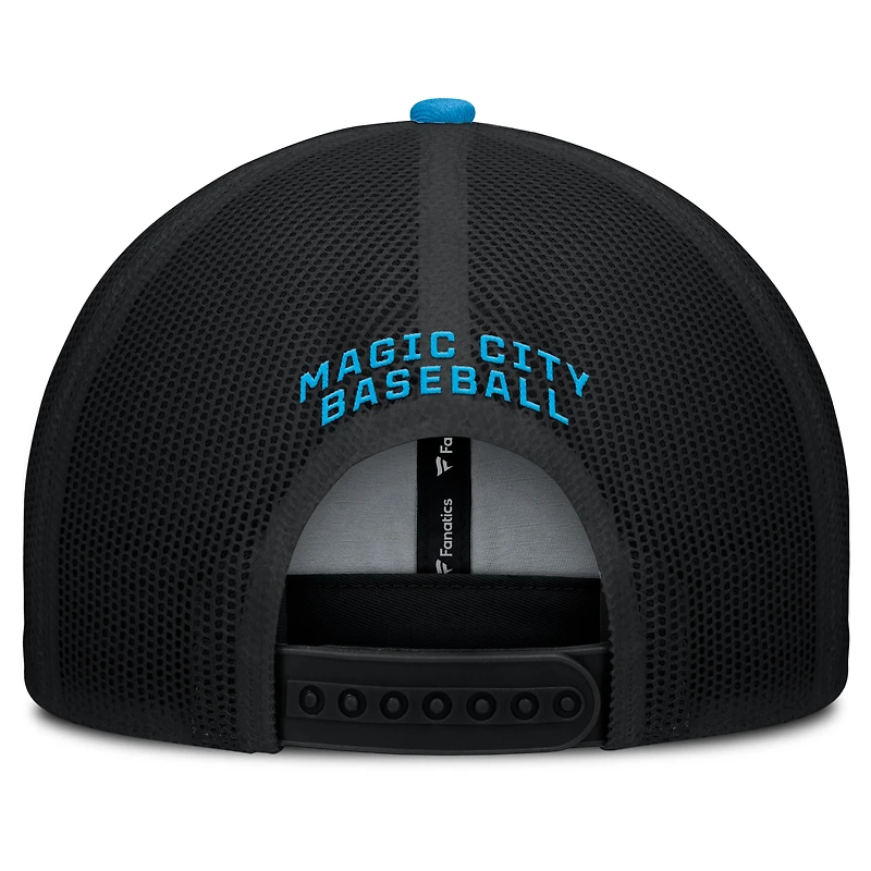 Casquette ajustable noire/bleue Fanatics des Marlins de Miami pour homme