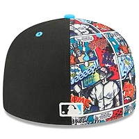 Casquette ajustée New Era 59FIFTY noire/bleue Miami Marlins 2025 MLB Players' Weekend pour homme