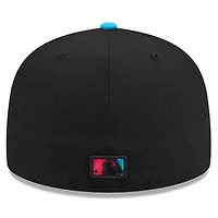 Casquette ajustée 59FIFTY City Connect 2025 des Marlins de Miami New Era noire/rose pour homme