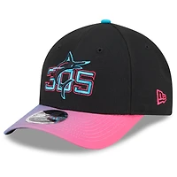 Casquette ajustable City Connect 9FORTY M-Crown 2025 des Marlins de Miami New Era pour homme, noire et rose