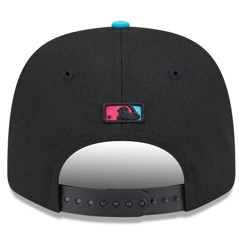 Casquette ajustable City Connect 9SEVENTY noire/rose New Era pour homme, édition 2025 des Miami Marlins