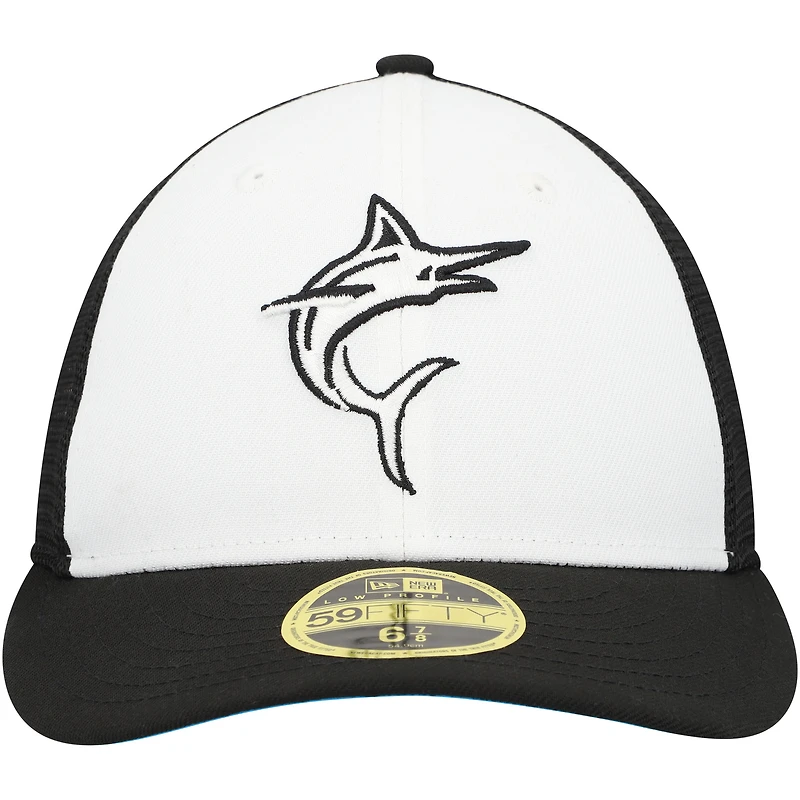 Men's New Era  Black/White Miami Marlins 2023 On-Field Batting Practice Low Profile 59FIFTY Fitted Hat