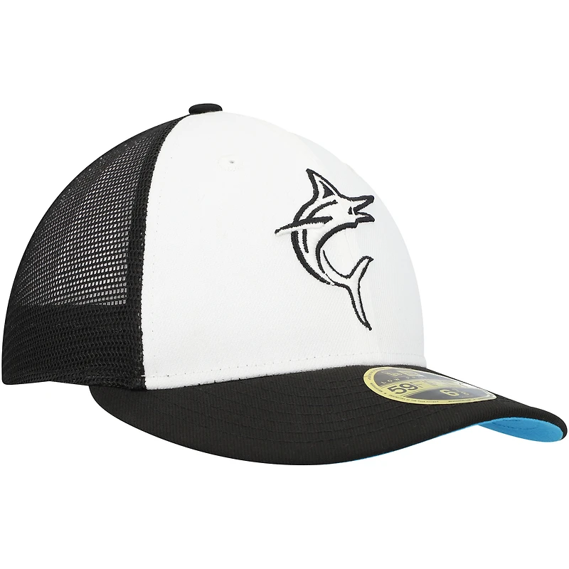 Men's New Era  Black/White Miami Marlins 2023 On-Field Batting Practice Low Profile 59FIFTY Fitted Hat