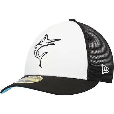 Men's New Era  Black/White Miami Marlins 2023 On-Field Batting Practice Low Profile 59FIFTY Fitted Hat