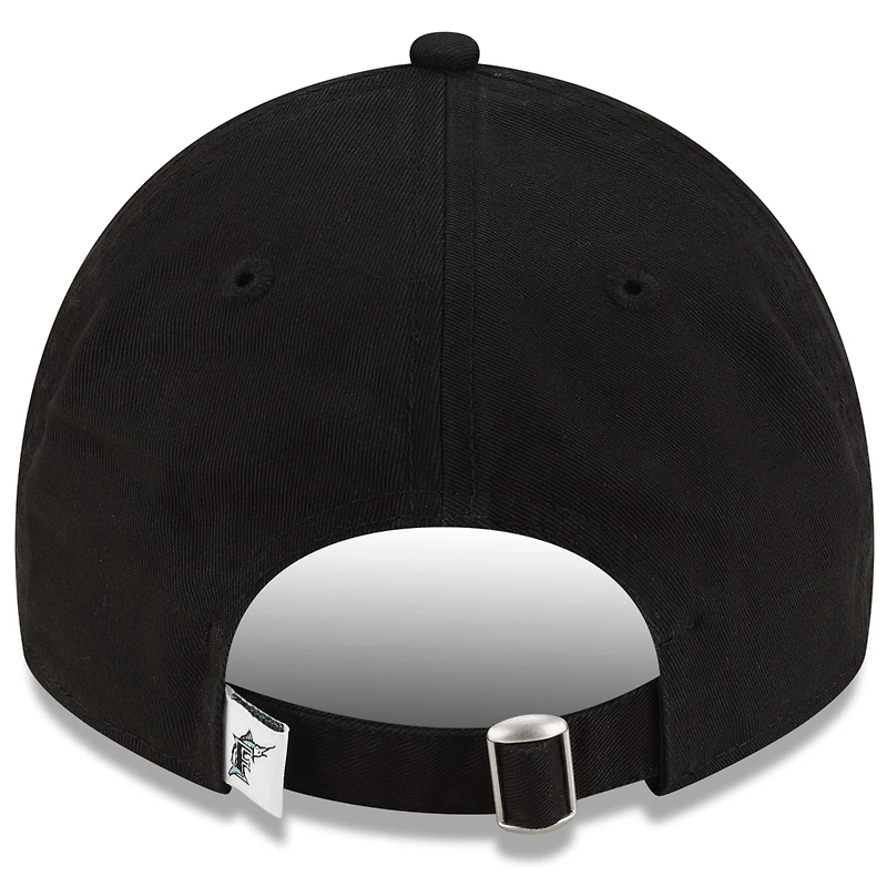 Casquette ajustable New Era noire Florida Marlins Core Classic Replica 9TWENTY pour homme