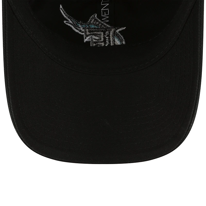 Casquette ajustable New Era noire Florida Marlins Core Classic Replica 9TWENTY pour homme