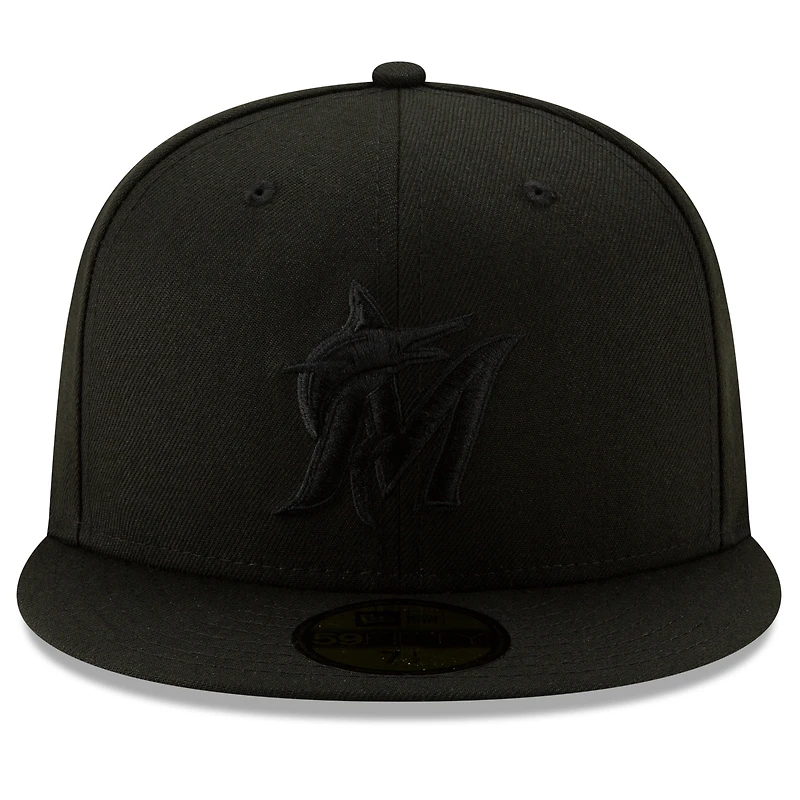 Men's New Era Black Miami Marlins 2019 Black-on-Black 59FIFTY Fitted Hat