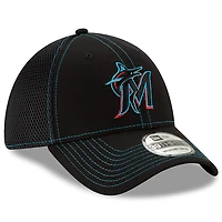 Men's New Era Black Miami Marlins 2019 NEO 9THIRTY Flex Hat