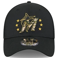Casquette flexible 39THIRTY pour la Journée des forces armées 2024 New Era noire Miami Marlins hommes