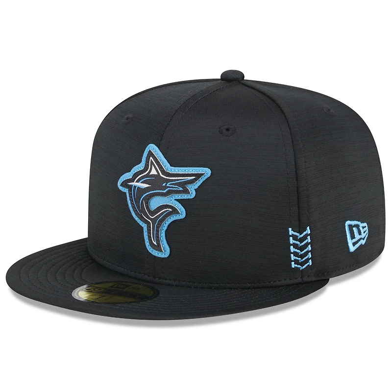 Men's New Era Black Miami Marlins 2024 Clubhouse 59FIFTY Fitted Hat