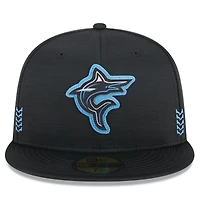 Men's New Era Black Miami Marlins 2024 Clubhouse 59FIFTY Fitted Hat