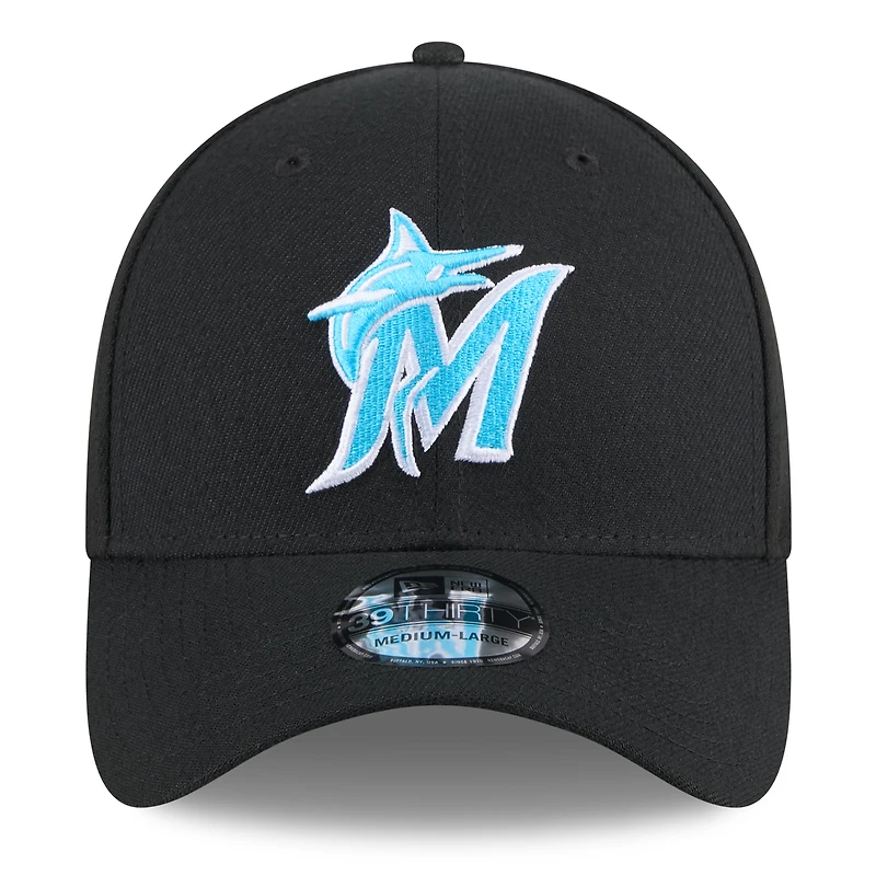 Men's New Era Black Miami Marlins 2024 Father's Day 39THIRTY Flex Hat