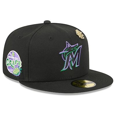 Men's New Era  Black Miami Marlins 2025 Big League Chew 59FIFTY Fitted Hat