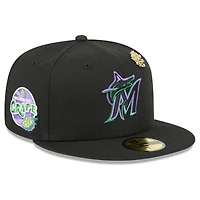 Men's New Era  Black Miami Marlins 2025 Big League Chew 59FIFTY Fitted Hat