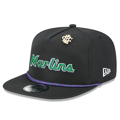 Casquette snapback New Era noire Miami Marlins 2025 Big League Chew Golfer pour homme