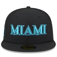 Casquette ajustée 59FIFTY City Connect 2025 des Marlins de Miami New Era pour homme, noire
