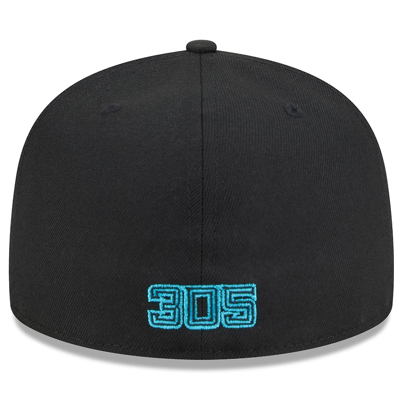 Casquette ajustée 59FIFTY City Connect 2025 des Marlins de Miami New Era pour homme, noire