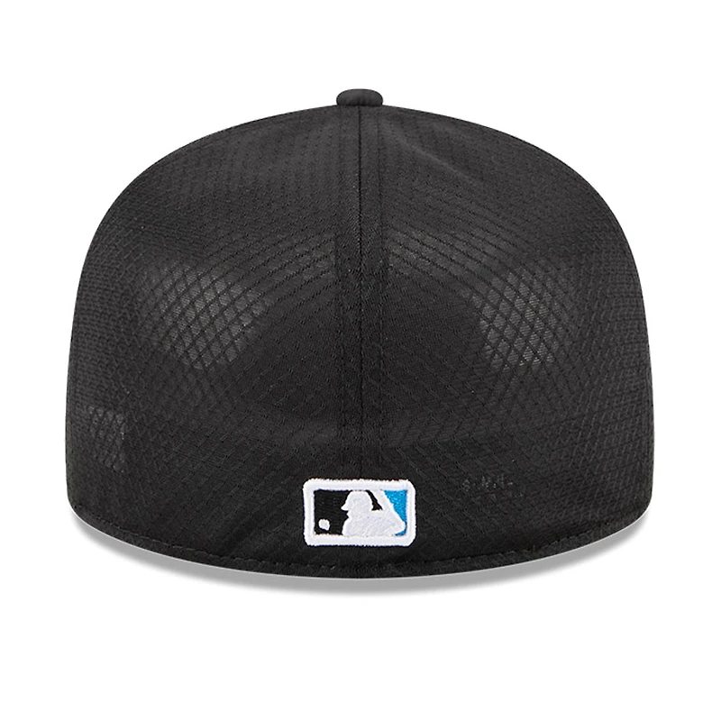 Casquette ajustée New Era noire Miami Marlins 2026 pour homme, modèle 59FIFTY.