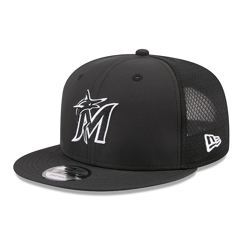 Men's New Era Black Miami Marlins 2026 Batting Practice 9FIFTY Snapback Hat