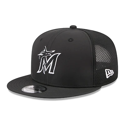Men's New Era Black Miami Marlins 2026 Batting Practice 9FIFTY Snapback Hat