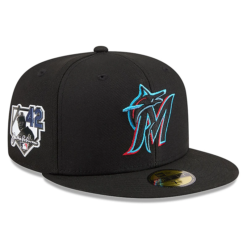Men's New Era Black Miami Marlins 2026 Jackie Robinson Day 59FIFTY Fitted Hat