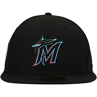 Men's New Era Black Miami Marlins 9/11 Memorial Side Patch 59FIFTY Fitted Hat