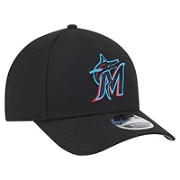 Casquette ajustable 9FORTY M-Crown Miami Marlins New Era noire pour homme