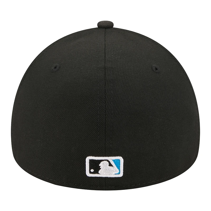 Casquette ajustée New Era 59FORTY noire Miami Marlins pour homme