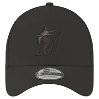 Men's New Era Black Miami Marlins A-Frame 9FORTY Adjustable Hat